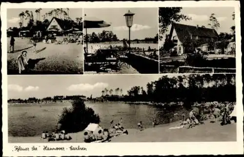 Ak Garbsen in Niedersachsen, Blauer See, Strandbad, Autorast