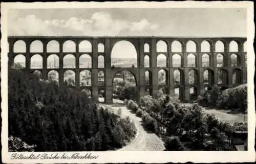 Ak Plauen Vogtl., Blick auf die Göltzschtal Brücke