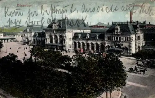 Ak Düsseldorf, Blick auf den Hauptbahnhof