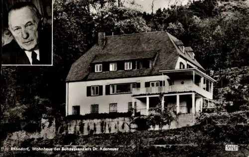 Ak Rhöndorf Bad Honnef am Rhein, Bundeskanzler Konrad Adenauer, Wohnhaus