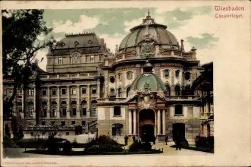 Ak Wiesbaden in Hessen, Theaterfoyer