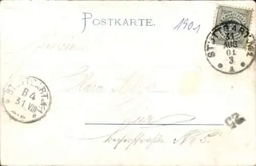 Präge Wappen Litho Bad Kissingen Unterfranken Bayern, Konversationshaus, Totalansicht