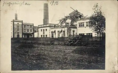 Foto Ak Bockwa Zwickau in Sachsen, Zerstörtes Gebäude, eingestürzt 1912