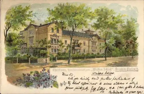 Litho Blasewitz Dresden, Christiana Pensionshaus zum Weißen Schloss