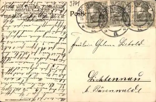 Ak Bad Reiboldsgrün Auerbach im Vogtland, Hotel und Pension Zöbischhaus