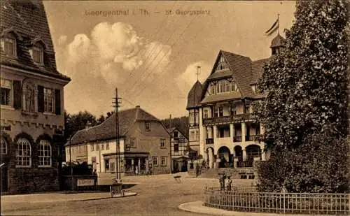 Ak Georgenthal in Thüringen, St. Georgsplatz, Hotel