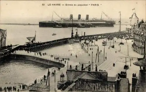 Ak Le Havre Seine Maritime, Entrée du Paquebot Paris, CGT