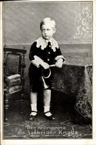Ak Kronprinz Wilhelm von Preußen, Portrait als 4 Jähriger