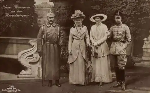 Ak Kaiser Wilhelm II., Kaiserin, Cecilie, Kronprinz, Liersch 7575