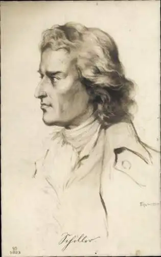 Künstler Ak Rumpf, Dichter und Schriftsteller Friedrich von Schiller, Portrait