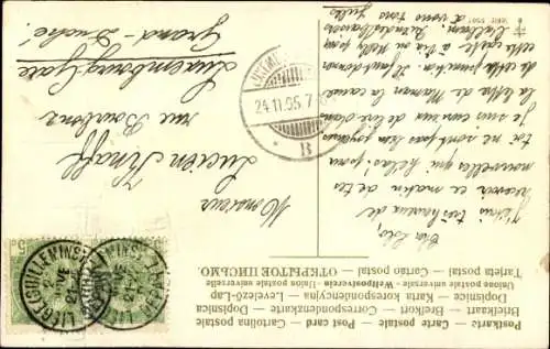 Präge Litho Mädchen in niederländischer Tracht