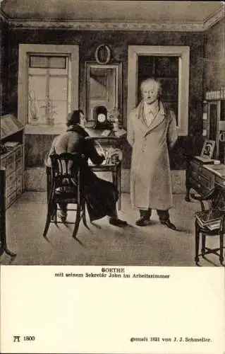 Künstler Ak Schmeller, Goethe und sein Sekretär John