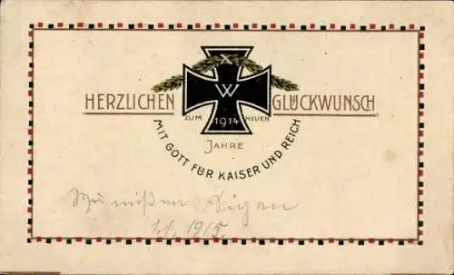 Präge Ak Glückwunsch Neujahr, Eisernes Kreuz, Patriotik, Kaiserreich