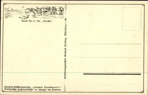 Künstler Ak Immer Fachmann, Die Attacke, Heiratsantrag, Soldat, Kniefall, Blondine, I. WK