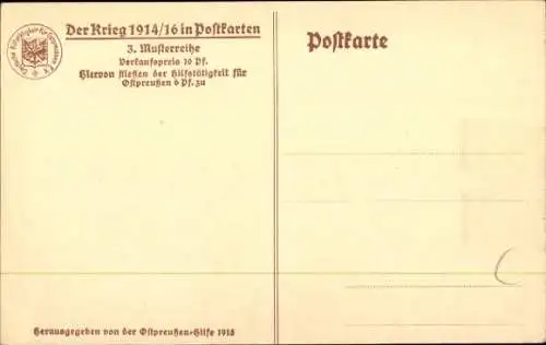 Ak Ostpreußenhilfe, Viertes Rad am Wagen, I. WK
