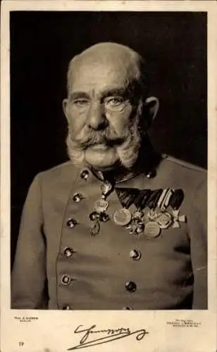 Ak Kaiser Franz Joseph I., Portrait, Uniform, Orden