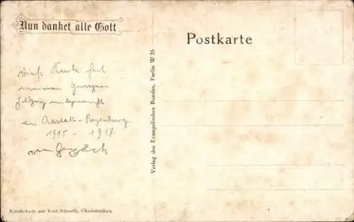 Künstler Ak Albrecht, Kurd, Nun danket alle Gott, Soldaten beim Gebet, I. WK