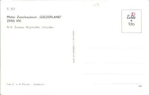 Ak Schleppschiff Gelderland, Motor Zeesleepboot