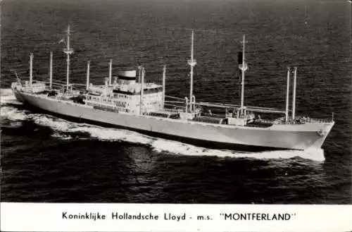 Ak Dampfschiff MS Montferland, Königlich Holländischer Lloyd, KHL, Frachtschiff