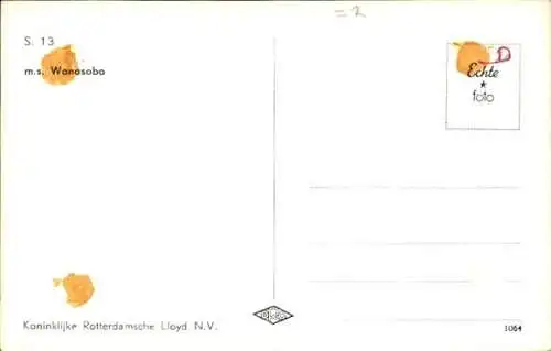 Ak Dampfer MS Wonosobo, Koninklijke Rotterdamsche Lloyd