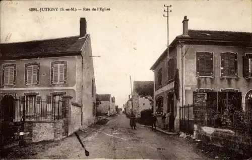 Ak Jutigny Seine et Marne, Kirchstraße