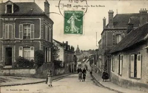 Ak Dreux Eure et Loir, Le Haut de la Rue St-Denis