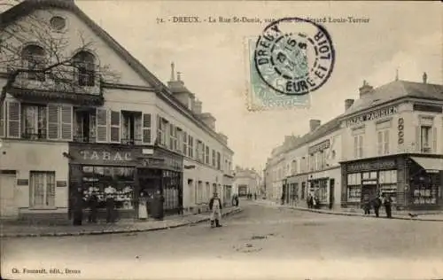 Ak Dreux Eure et Loir, La Rue St-Denis, vue prise Boulevard Louis-Terrier