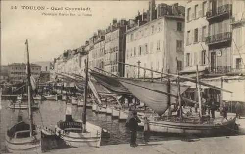 Ak Toulon Var, Quai Cronstadt