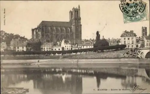 Ak Mantes Yvelines, Notre Dame, Stadteingang