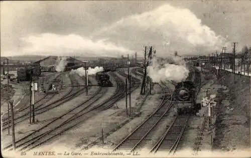 Ak Mantes-Yvelines, Bahnhof, Kreuzungen