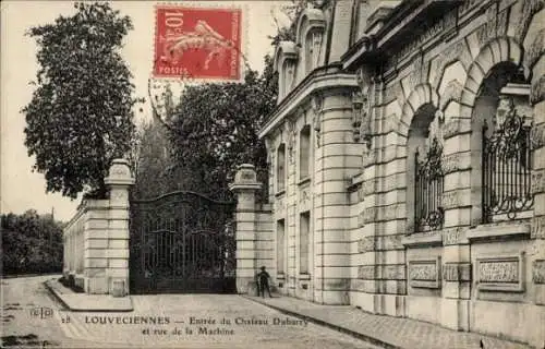 Ak Louveciennes-Yvelines, Eingang zum Chateau Dubarry, Rue de la Machine