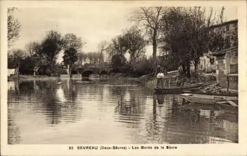 Ak Sevreau Deux Sèvres, Ufer des Sevre