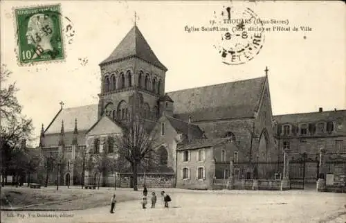 Ak Thouars Deux Sèvres, Kirche Saint Laon, Rathaus