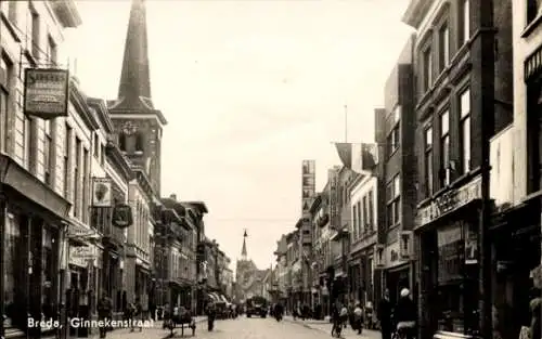 Ak Breda Nordbrabant Niederlande, Ginnekenstraat, Geschäfte