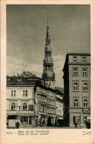 Ak Riga Lettland, Petrikirche