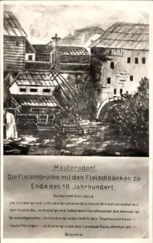 Ak Mauterndorf in Salzburg, Fleischbrücke mit Fleischbänken