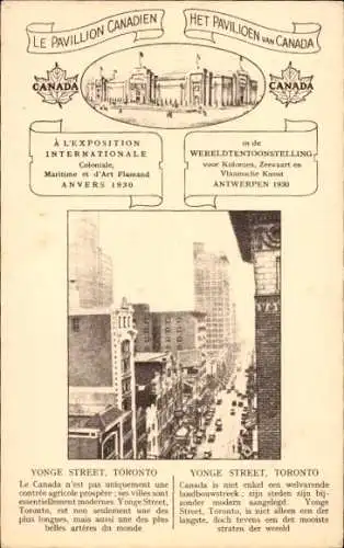 Ak Toronto Ontario Kanada, Pavillon, Yonge Street