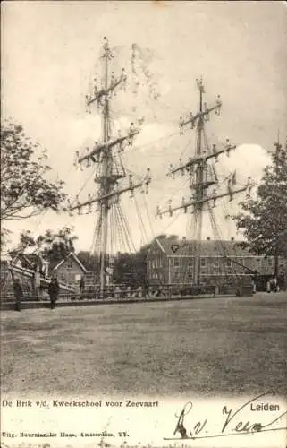 Ak Leiden Südholland Niederlande, De Brik von der Maritime Training School