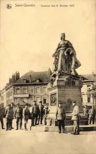 Ak Saint Quentin Louvain Leuven Löwen Flandern Flämisch Brabant, Denkmal, Soldaten