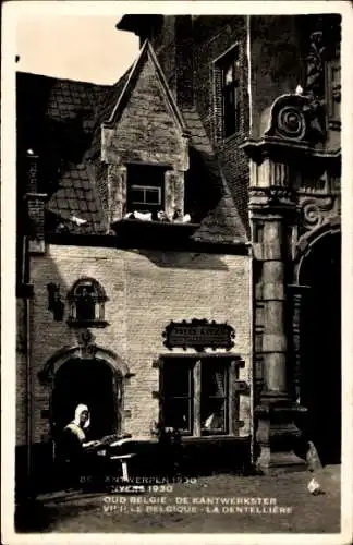 Ak Antwerpen Antwerpen Flandern, Internationale Ausstellung 1930, Stadt Belgien, Spitzenklöpplerin