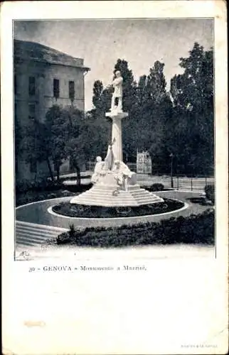 Ak Genova Genua Liguria, Monumento a Mazzini