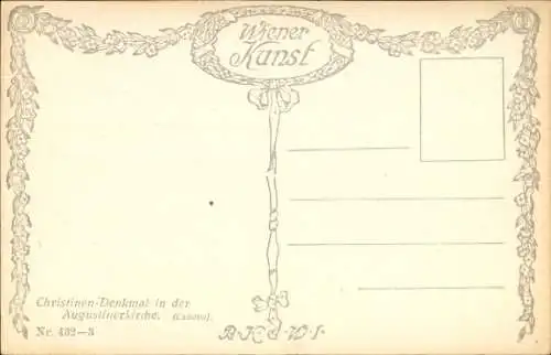 Künstler Ak Wien 1, Christinen Denkmal in der Augustinerkirche, BKWI
