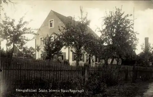 Foto Ak Kleingießhübel Reinhardtsdorf Schöna Sächsische Schweiz, Haus Kopprasch