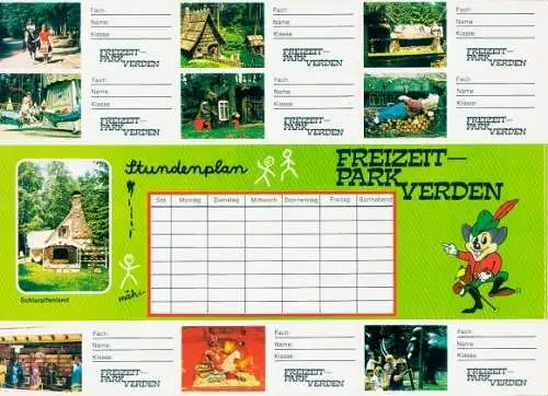 Stundenplan, Reklame Freizeitpark Verden an der Aller