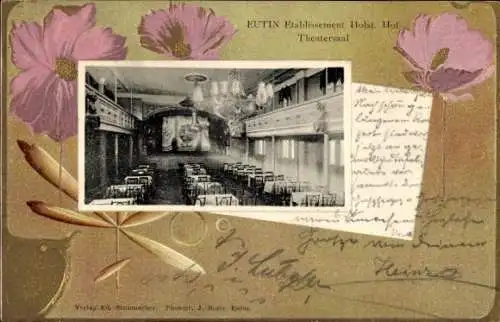 Präge Passepartout Ak Eutin in Ostholstein, Etablissement Holsteiner Hof, Theatersaal