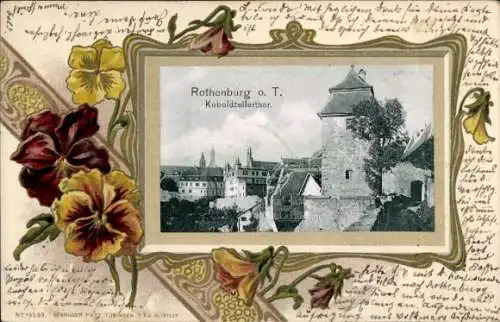 Passepartout Ak Rothenburg ob der Tauber Mittelfranken, Koboldzellerthor