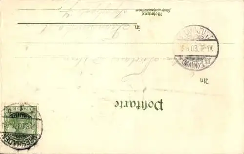 Präge Litho Wiesbaden in Hessen, Kochbrunnen, Siegel