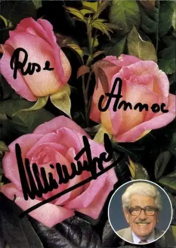 Ak Schauspieler Wilmy Millowitsch, Portrait, Duftrose, Autogramm