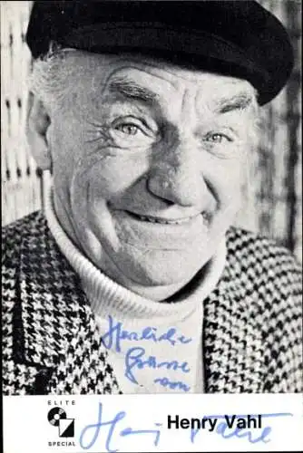 Ak Schauspieler und Sänger Henry Vahl, Portrait, Autogramm