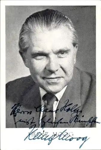 Ak Schauspieler Heinz Moog, Portrait, Autogramm